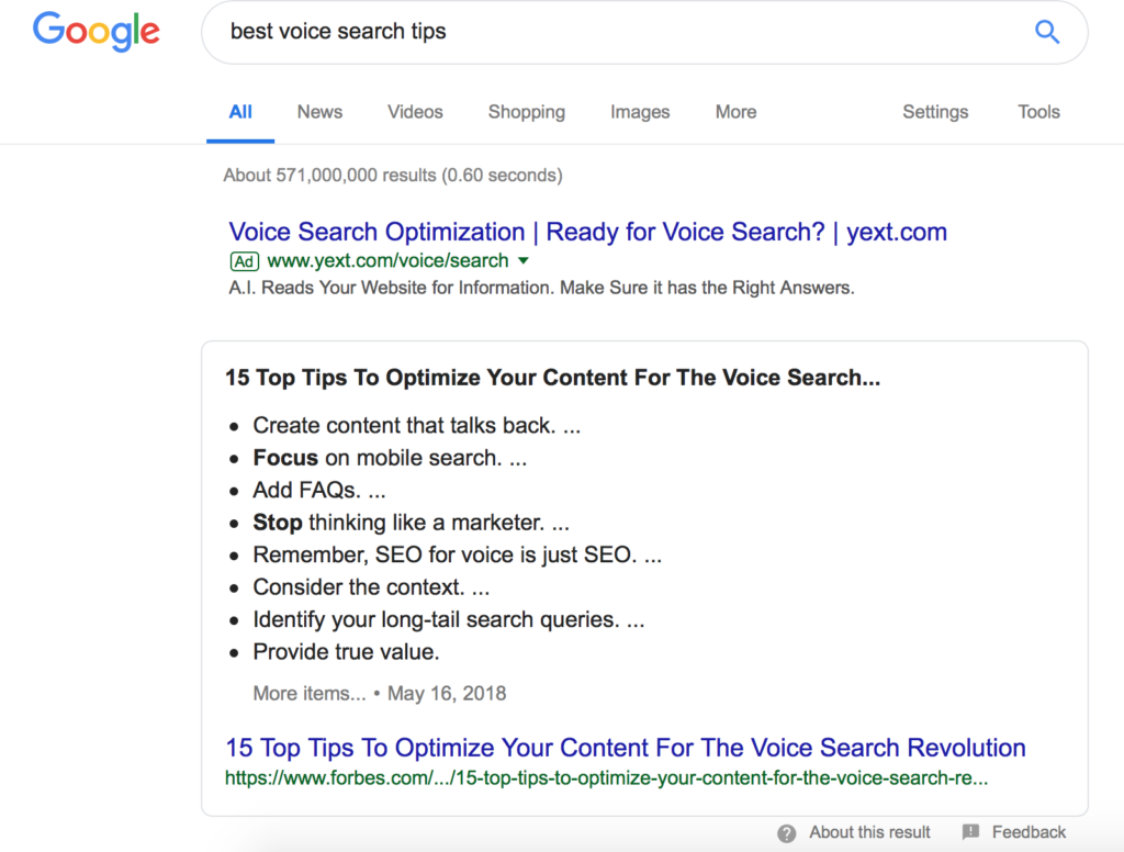 voice search tips